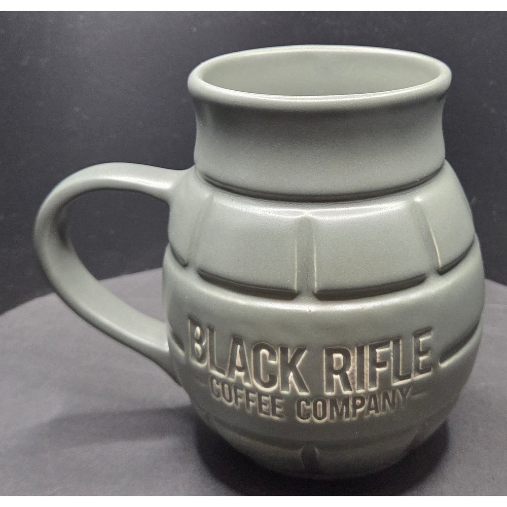 Black Rifle Coffee Company Grenade Mug Matte Olive Green Ceramic BRCC Cup